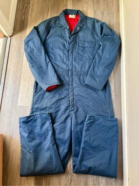 Vintage Coveralls with quilted lining size large long work overalls big & tall